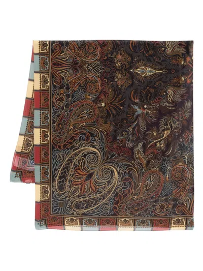 Etro Paisley-print Scarf In Nero