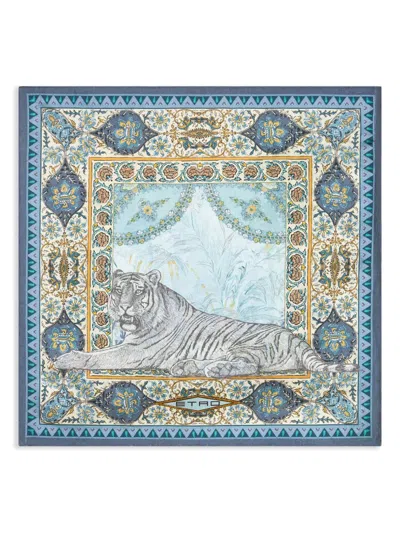 Etro Paisley-print Scarf In Blue