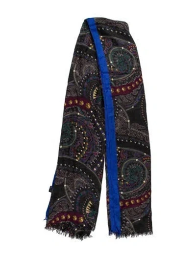 Pre-owned Etro Paisley Print Scarf In Blue