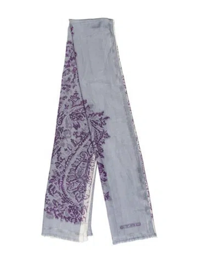 Pre-owned Etro Paisley Print Scarf In Blue