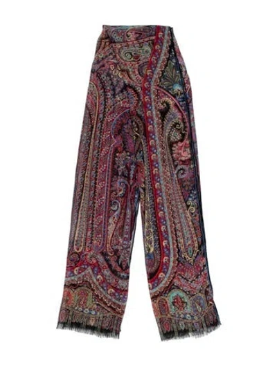Pre-owned Etro Paisley Print Scarf In Blue