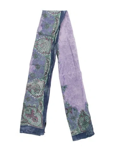 Pre-owned Etro Paisley Print Scarf In Blue