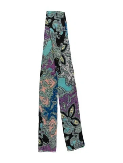Pre-owned Etro Paisley Print Scarf In Blue