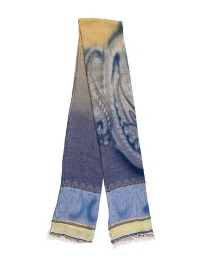 Pre-owned Etro Paisley Print Scarf In Blue