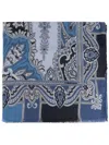 Etro Paisley-print Scarf In Blue