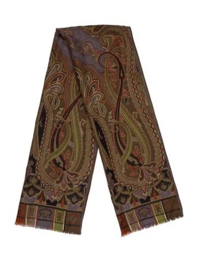 Pre-owned Etro Paisley Print Scarf In Brown