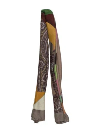 Pre-owned Etro Paisley Print Scarf In Brown