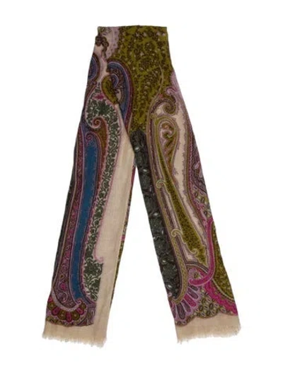 Pre-owned Etro Paisley Print Scarf In Neutral