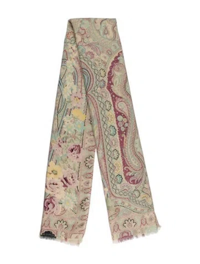 Pre-owned Etro Paisley Print Scarf In Neutral