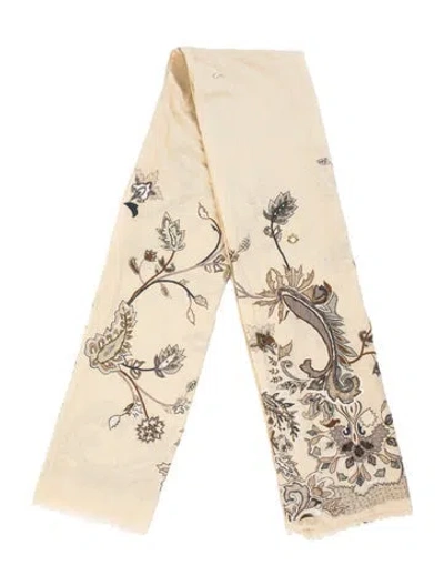 Pre-owned Etro Paisley Print Scarf In Neutrals