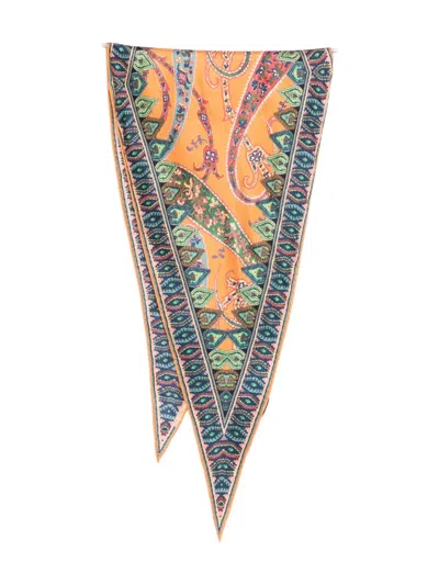 Etro Paisley-print Scarf In Orange