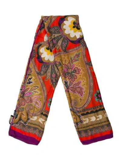 Pre-owned Etro Paisley Print Scarf In Orange