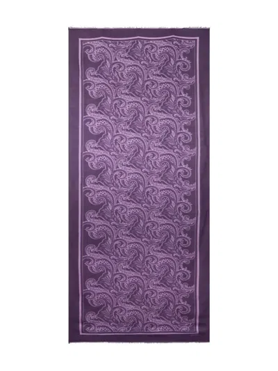 Etro Paisley-print Scarf In Purple