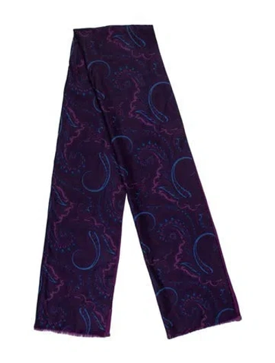 Pre-owned Etro Paisley Print Scarf In Purple