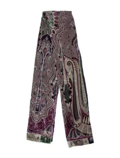 Pre-owned Etro Paisley Print Scarf In Purple