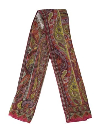 Pre-owned Etro Paisley Print Scarf In Red