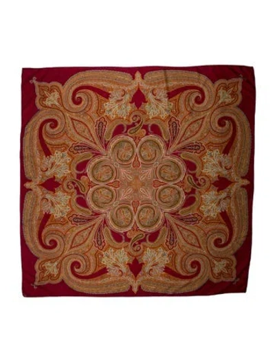 Pre-owned Etro Paisley Print Scarf In Red