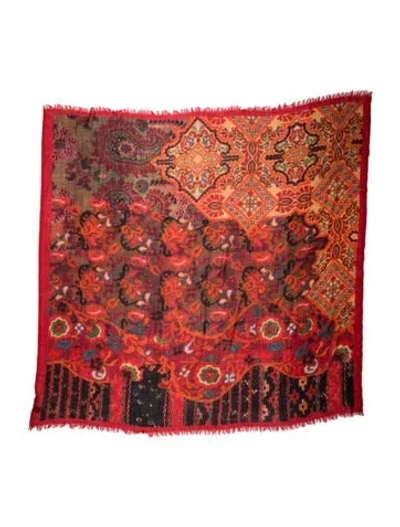 Pre-owned Etro Paisley Print Scarf In Red