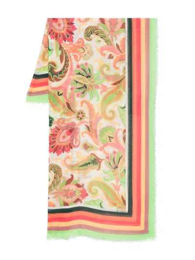 Etro Schal Mit Paisleymuster In Weiss