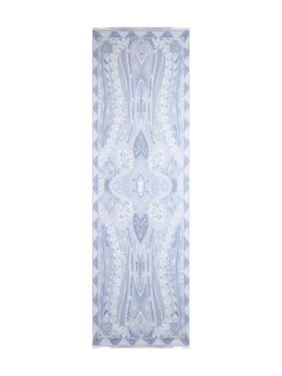 Etro Paisley-print Scarf In Blue