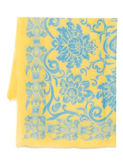 Etro Paisley-print Scarf In Yellow