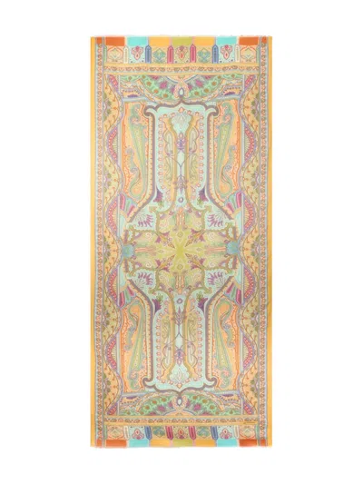 Etro Paisley-print Scarf In Yellow