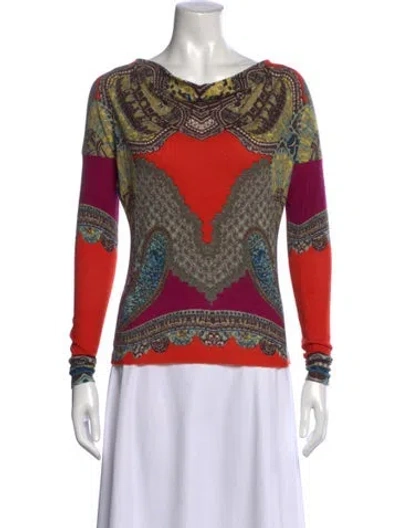 Pre-owned Etro Paisley Print Scoop Neck Sweater In Multi