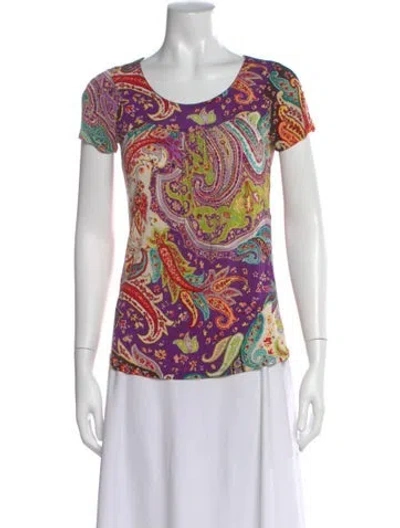 Pre-owned Etro Paisley Print Scoop Neck Top In Multi