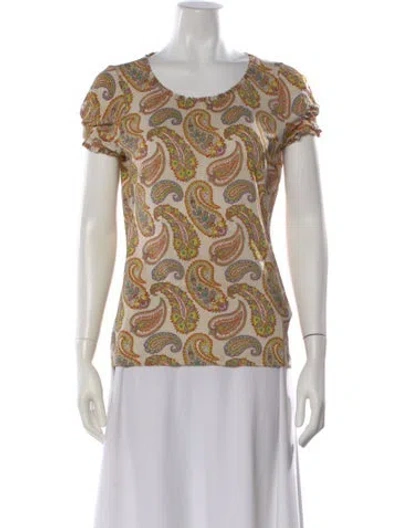 Pre-owned Etro Paisley Print Scoop Neck Top In Multi