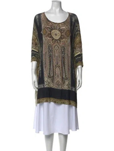 Pre-owned Etro Paisley Print Scoop Neck Tunic In Blue