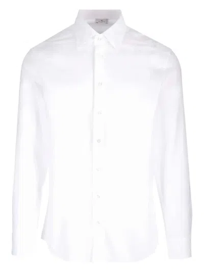 Etro Straight Shirt Long Sleeves Button Down Collar In White