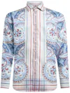 Etro Paisley Print Long-sleeved Stripe Shirt In Multi
