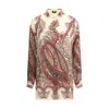 Etro Paisley Print Silk Shirt With Collared Neck