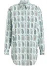 Etro Paisley Checkerboard-print Silk Shirt In 蓝色