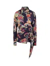Etro Printed Wrap Top In Black
