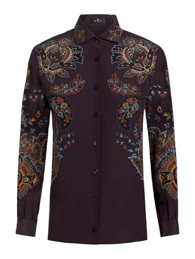 Etro Paisley-print Silk Shirt In Black  