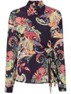 Etro Printed Wrap Top In Blue