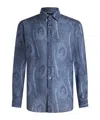 Etro Men's 3-fabrics Formal Shirt In Blue