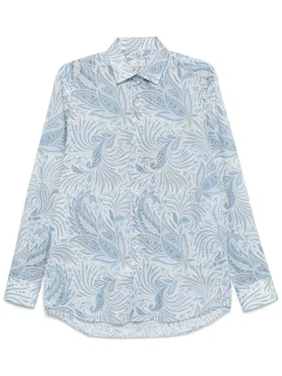Etro Intricate Paisley-print Long Sleeve Shirt In Blue