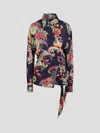 Etro Printed Wrap Top In Blue