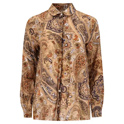 Pre-owned Etro Paisley Print Shirt In Brown