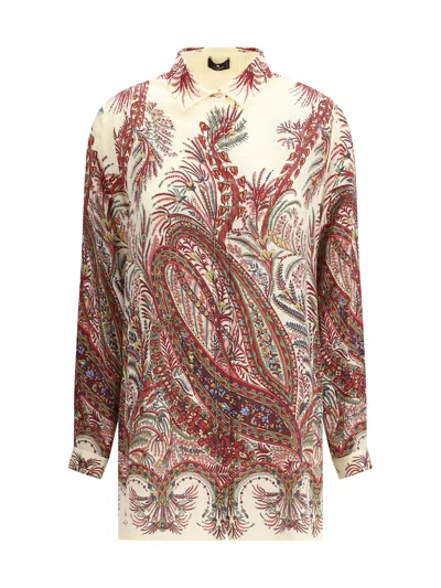 Etro Paisley Print Shirt In Burgundy