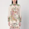 Etro Multicolor Shirt With Classic Collar And All-over Paisley Print In Cotton And Silk Woman