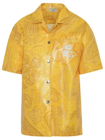 Etro Paisley Print Shirt Jacket For Women In Yellow