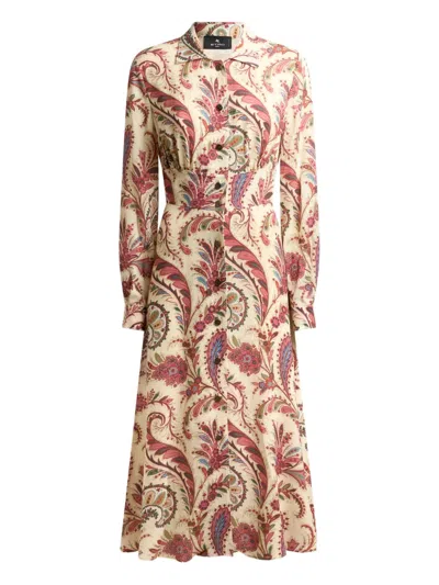 Etro Paisley-print Shirt Midi Dress In Multi