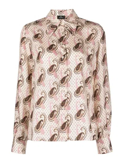 Etro Paisley Print Silk Shirt In Multicolour