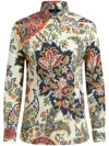 Etro Shirt With Paisley Print In Neutrals