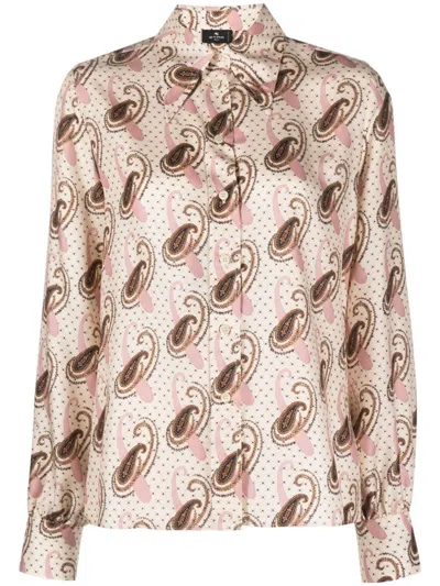 Etro Paisley Print Shirt In Pink