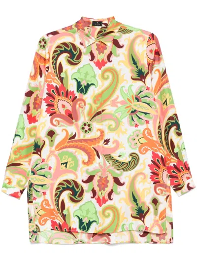 Etro Hemd Mit Paisley-print In Weiss