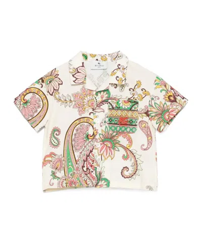 Etro Babies' Paisley-print Shirt In White